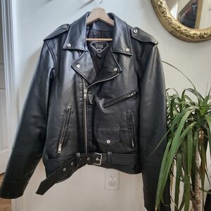 Diamond Plate Genuine Leather Jacket M/L